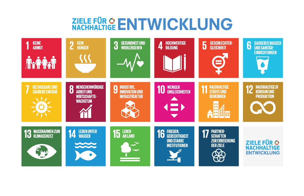 Die 17 SDG's (Sustainable Development Goals) der Vereinten Nationen sind für uns Verpflichtung und Inspiration zugleich.